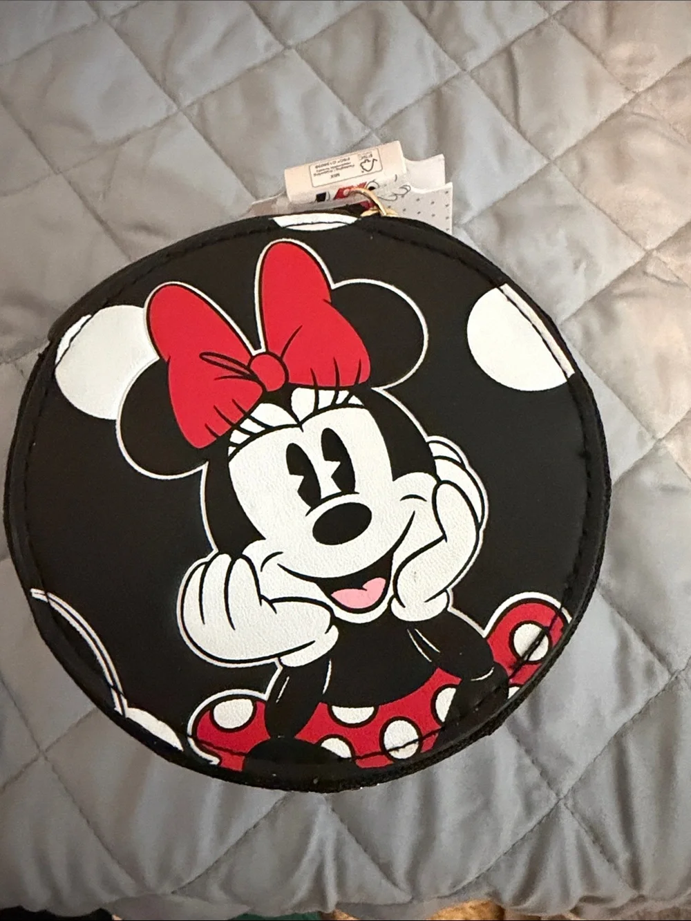 Disney Minnie Mouse Black, Red, White Round Jewelry Bag
